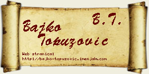 Bajko Topuzović vizit kartica